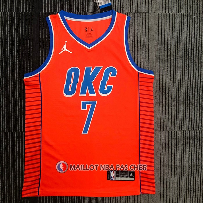 Maillot Oklahoma City Thunder Darius Bazley NO 7 Statement 2021 Orange